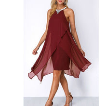 Load image into Gallery viewer, Suzhan 2019 Sexy Women Irregular Dress Halter Neck Sleeveless Solid Summer Dresses Loose Dress