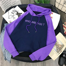 Load image into Gallery viewer, Hoodies Women Hooded 2019 Winter Thicker Plus Velvet Letter Printed Patchwork Leisure Sweatshirts Womens Korean Style Pullovers