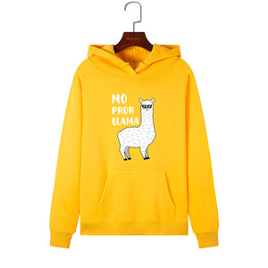 Women Hoodies Sweatshirts Hooded Sweatshirt Funny Animal Llama Print Autumn Winter Pullover Female Hoodie Tops Clothes Outwear