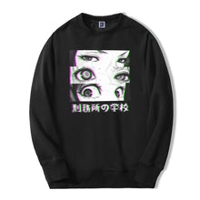 Load image into Gallery viewer, Japan Anime Prison School Eyes Sad Men Sweatshirt Hoodies 2019 Spring Winter Hot Sale Casual Loose Fit Hip Hop Fashoin Pullover