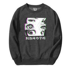 Japan Anime Prison School Eyes Sad Men Sweatshirt Hoodies 2019 Spring Winter Hot Sale Casual Loose Fit Hip Hop Fashoin Pullover