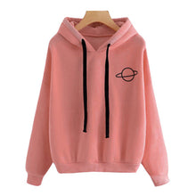 Load image into Gallery viewer, 2019 Women Hoodies Sweatshirts Casual Pullovers Planet Print Solid Loose Drawstring Long Sleeve Sweatshirt Autumn Female