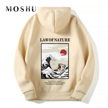 Load image into Gallery viewer, Hoodies Sweatshirts Harajuku Funny Embroidery Cat Wave Printed 2019 Hip Hop Casual Fleece Low Of Nature Hooded Hoody Pullovers