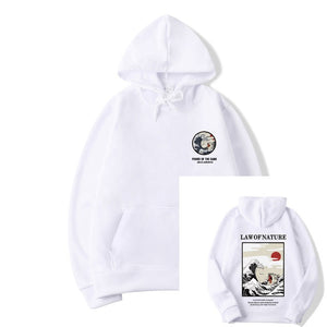 Hoodies Sweatshirts Harajuku Funny Embroidery Cat Wave Printed 2019 Hip Hop Casual Fleece Low Of Nature Hooded Hoody Pullovers