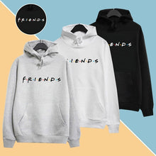 Load image into Gallery viewer, Women Friends Hoodies Harajuku Letters Print Pocket Warm Thicken Pullovers Hip Hop Loose Solid Female Sweatshirts